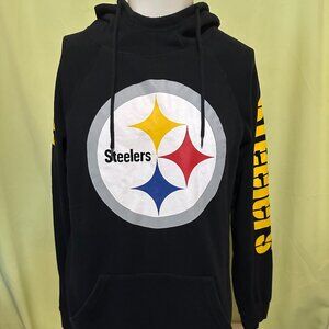 Pittsburgh Steelers Sleeve Spell-out Men's Black Hoodie Sweater Size Medium NFL